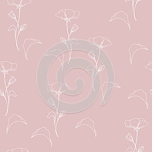 Wild flowers vector pattern