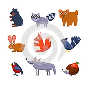 Wild Forest Animals. Vector Illustration