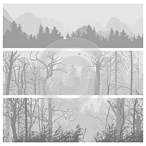 Wild forest horizontal banners.