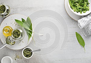 Wild garlic pesto for healthy meal