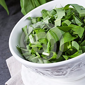 Wild garlic stripes for fresh wild garlic pesto