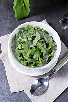 Wild garlic stripes for fresh wild garlic pesto