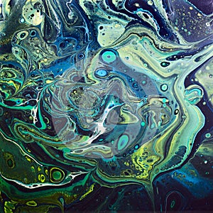 Wild Green Acrylic Pour Painting