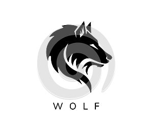 Wild head wolf fierce face logo design inspiration