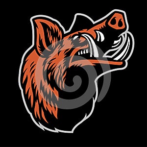 Wild hogs head mascot