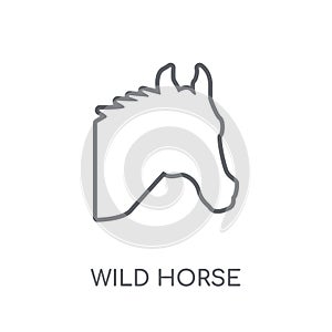 Wild horse linear icon. Modern outline Wild horse logo concept o