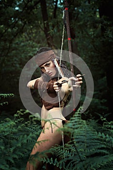 Wild huntress with bow