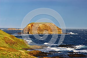 Wild island and ocean on Phillip island