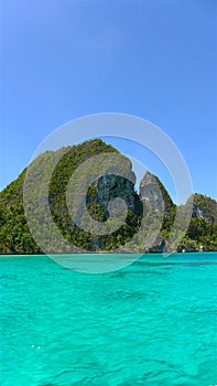 The wild lagoon of Wayag, Raja Ampat, west papua, Indonesia