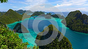 The wild lagoon of Wayag, Raja Ampat, west papua, Indonesia