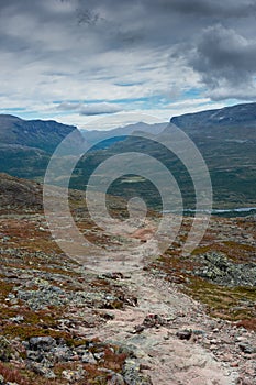 Wild landscape of Jotunheimen National Park,  Norway photo