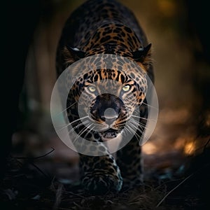 Wild leopard animal. Illustration AI Generative