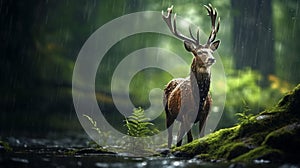 A wild life in the rainy orest photo