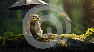 A wild life in the rainy orest photo