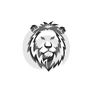 Wild Lion Head Illustration Template Icon emblem Isolated