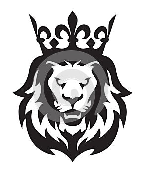 Wild Lion Head and Logo Icon. Vector Illustration