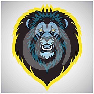 Wild Lion Head Logo Mascot Vector Design