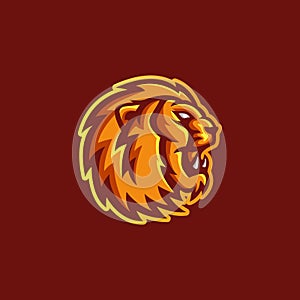 Wild Lion Head Logo Vector.