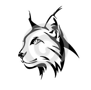 Wild lynx cat head vector design