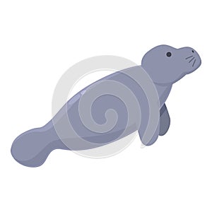 Wild mammal icon cartoon vector. Sea dugong