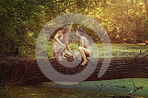 Wild men in the woods.