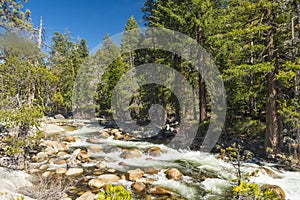 Wild Merced river in the Yosemite National Park