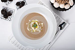 Wild Mushroom italian cream soup. Creamy mushroom soup is such a hearty and warming soup