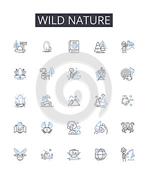 Wild nature line icons collection. Ownership, Dependability, Reliability, Integrity, Trusrthiness, Transparency