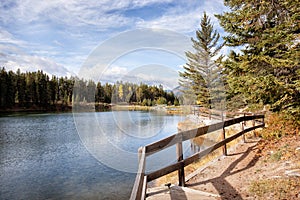 Wild nature in Rocky Mountains,Lake Shore trail