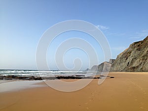 Wild Ocean beach scenery near Sagres, Algarve, Portugal