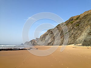 Wild Ocean beach scenery near Sagres, Algarve, Portugal