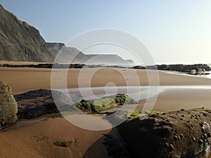 Wild Ocean beach scenery near Sagres, Algarve, Portugal