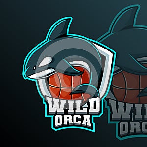 Wild Orca Basketball Animal Team Badge