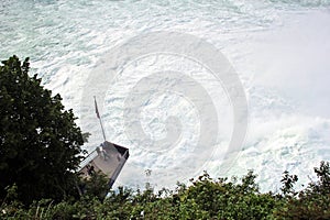 Wild Power of Rhine falls in Schaffhausen