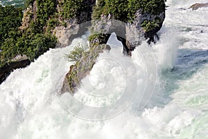 Wild Power of Rhine falls in Schaffhausen