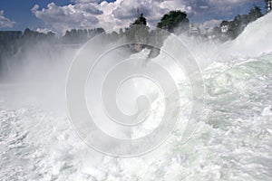 Wild Power of Rhine falls in Schaffhausen