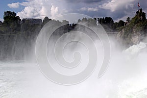 Wild Power of Rhine falls in Schaffhausen