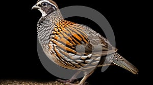 wild quail Coturnix coturnix isolated on a white background. generative ai