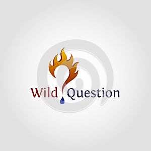 Wild Question is Stylish Logo with Flame Concept