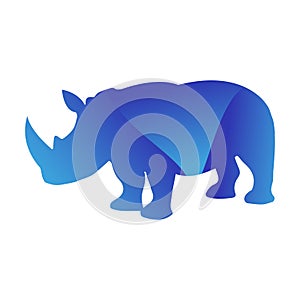 Wild rhino animal jungle pet logo silhouette of geometric polygon abstract character and nature art graphic creative zoo