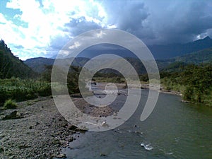 Wild River in Oxapampa countryside, Central Peruvian Rain Fores