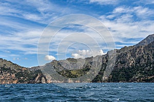 Wild rocky coast at Tramuntana mountains in Mallorca