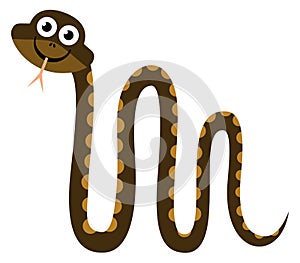 Wild snake icon. Poison animal. Cartoon fauna