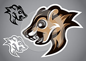 Wild Squirrel head gray logo vector 2901