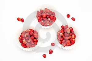 Wild strawberry on white