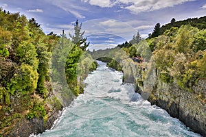 Wild stream of Huka Falls near Lake Taupo, New Zealand