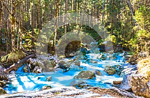 Wild stream Ramsauer Ache in the bavarian Alps