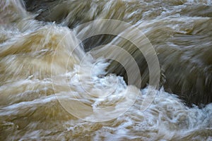 Wild turbid water rapids