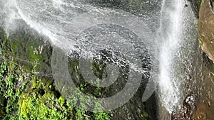 Wild and untamed waterfall in a remote wilderness area,Slow motion