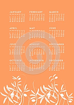 Wild vegetation Calendar